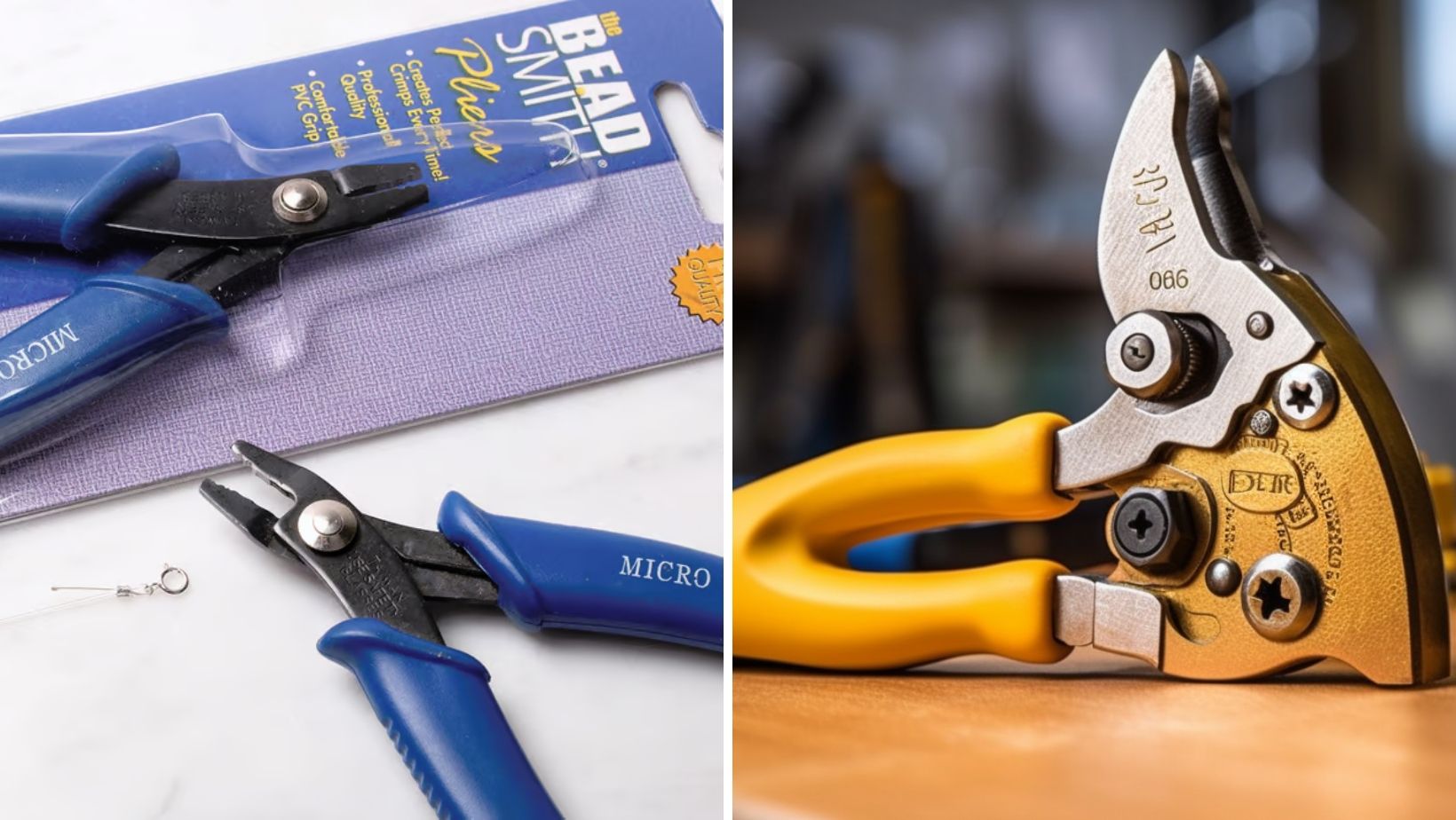A micro bead crimping pliers and a wire crimping tool