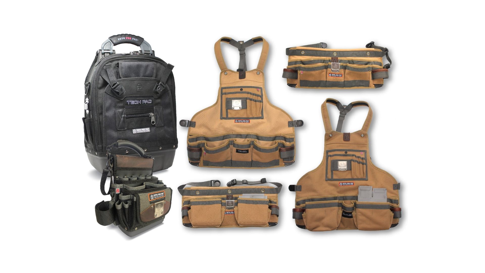 A variety of veto tool bags.