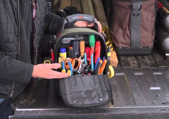 Tools well organized in a Veto Bag.